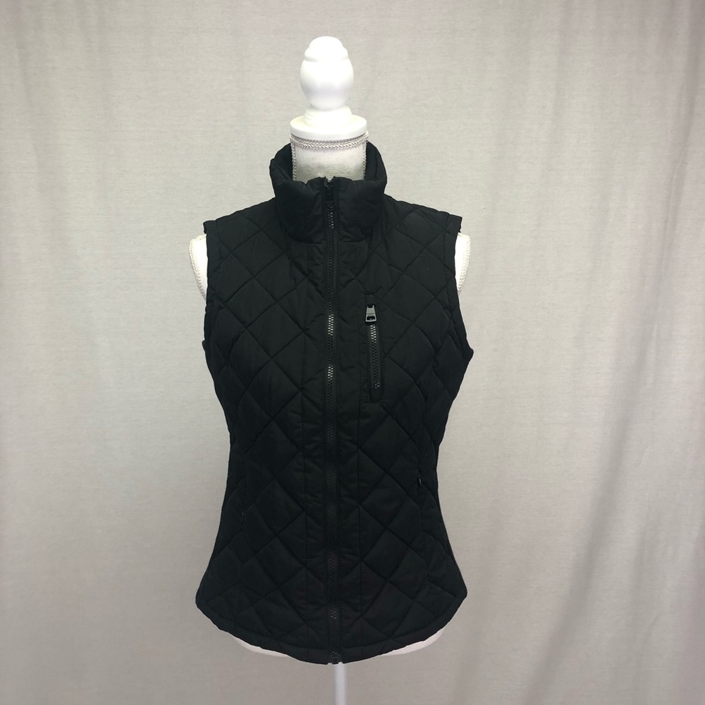 Andrew Marc Black Quilted Puffer Vest